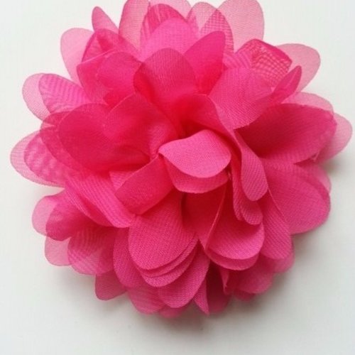 Fleur en mousseline rose fuchsia  10cm