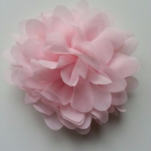 Fleur en mousseline rose pâle  10cm