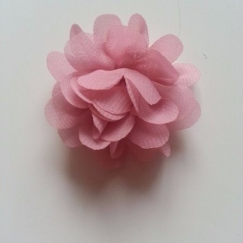 Fleur en tissu mousseline 50mm vieux rose