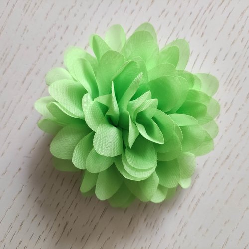 Fleur en mousseline vert fluo 10cm