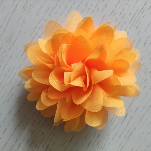 Fleur en mousseline orange fluo10cm