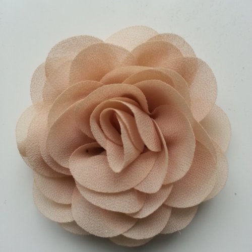 Fleur de pavot  en mousseline beige 80mm