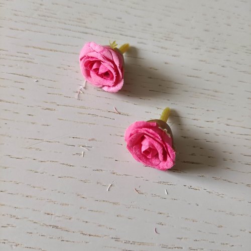 Petite rose en tissu 20mm rose fuchsia