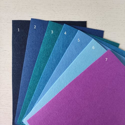 N3 feuille de feutrine 21*29,7 cm dans les tons bleu