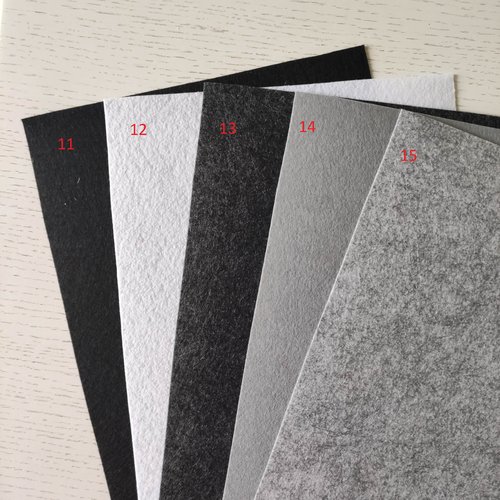 N12 feuille de feutrine 21*29,7 cm dans les tons noir gris blanc