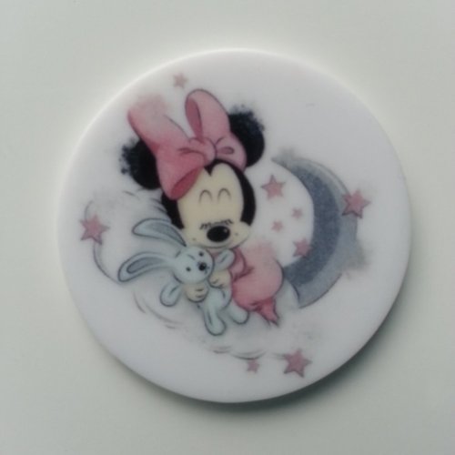 Cabochon  plat en résine  minnie baby  35mm
