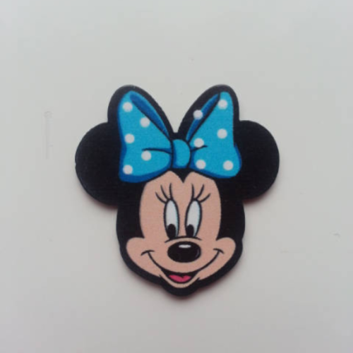 Cabochon minnie plat en résine 34*35mm bleu