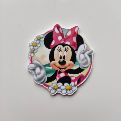 Minnie cabochon plat en résine   souris 45*43mm