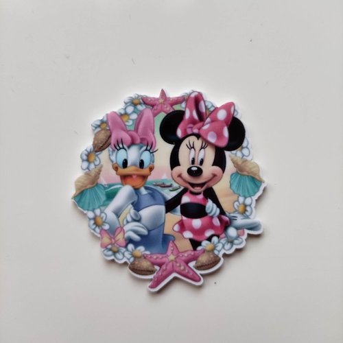 Cabochon souris plat en résine minnie et daisy  45mm