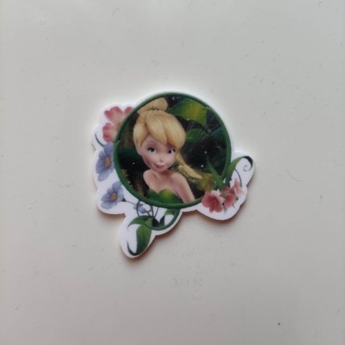Cabochon plat en résine fée clochette 35*37mm