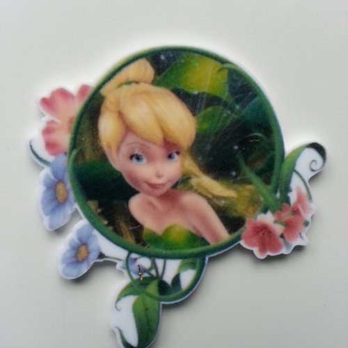 Cabochon plat en résine fée clochette 45*43mm