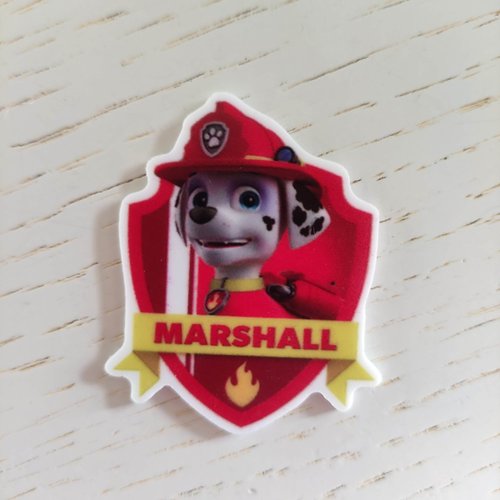 Cabochon plat en résine marshall paw patrol 38*50mm