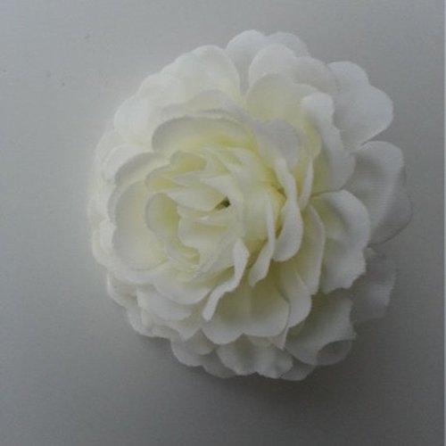 Fleur artificielle en tissu ivoire clair 55mm