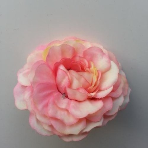 Fleur artificielle en tissu ivoire rosé 55mm