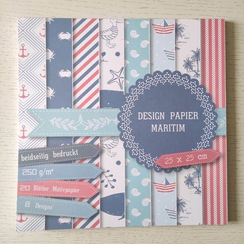 Bloc papier sracpbooking 25*25cm "maritim"