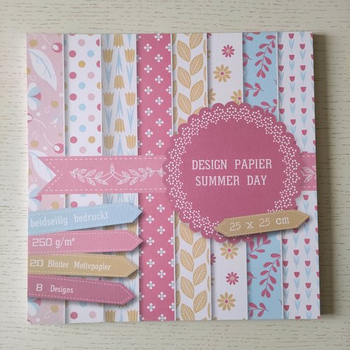 Bloc papier sracpbooking 25*25cm "summer day"