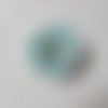 Fleur organza et dentelle centre perle et strass 50mm blanc et vert pastel