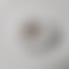 Fleur organza et dentelle centre perle et strass 50mm blanc