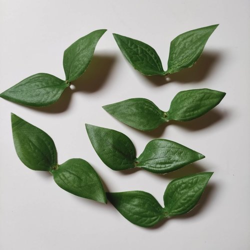 Lot de 6 doubles feuilles arificielles vertes