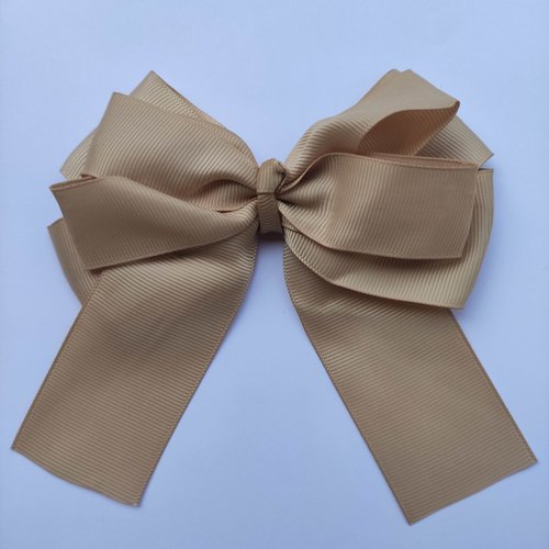 Noeud ruban gros grain beige 12*8cm
