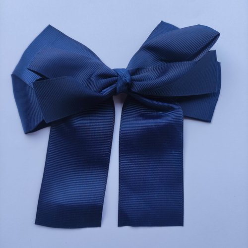 Noeud ruban gros grain bleu marine 12*8cm