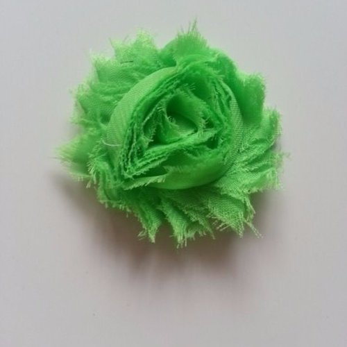 Fleur tissu chabby   65mm vert clair