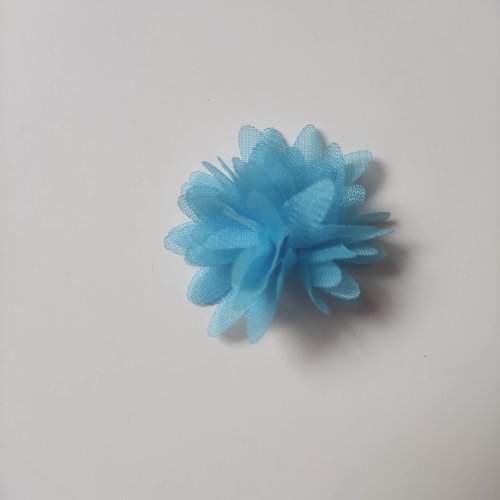 Fleur en mousseline 40mm bleu