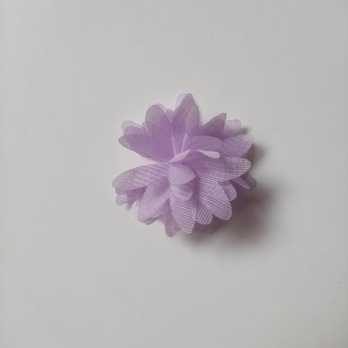 Fleur en mousseline 40mm mauve