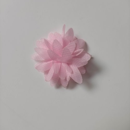 Fleur en mousseline 40mm rose