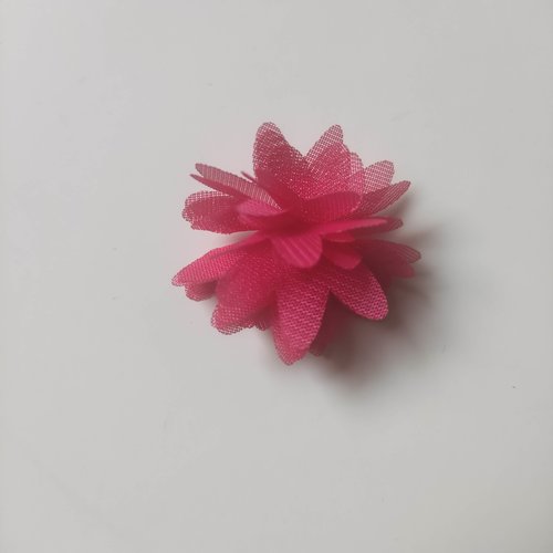 Fleur en mousseline 40mm rose fuschia