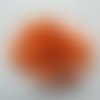 Fleur en tissu brillant 80mm argent et orange