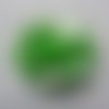 Fleur en tissu brillant 80mm argent et vert