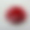 Fleur en tissu brillant 80mm argent et rouge