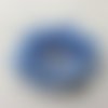 Fleur en tissu centre perle 60 mm bleu