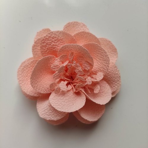 Fleur mousseline avec pistils  60mm peche