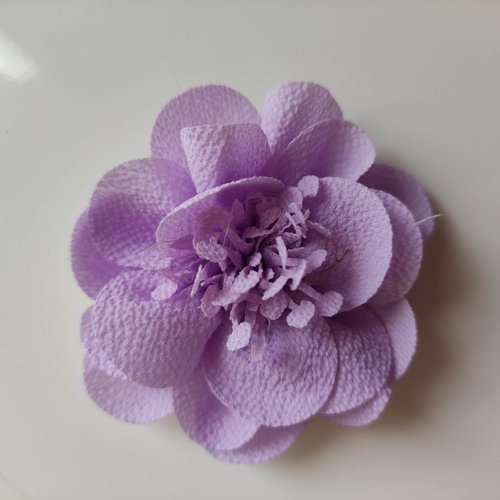 Fleur mousseline avec pistils  60mm mauve