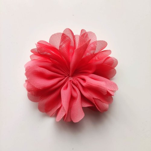 Fleur mousseline saumon  70mm
