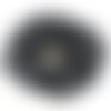 Fleur mousseline cetre perle 90mm noir