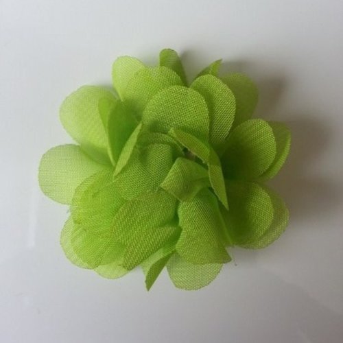 Fleur en tissu mousseline 50mm vert