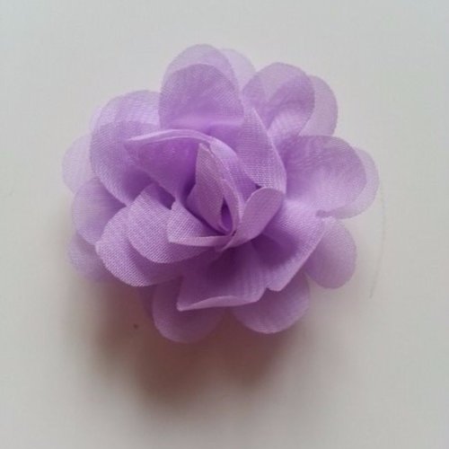 Fleur en tissu mousseline 50mm mauve
