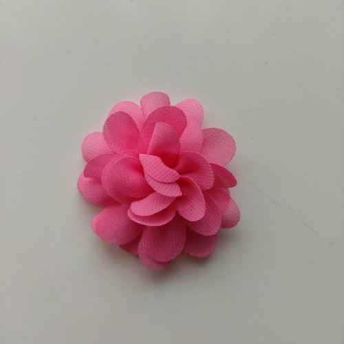 Fleur en tissu mousseline 50mm rose bonbon