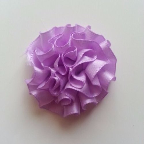Fleur en ruban de satin mauve  50mm