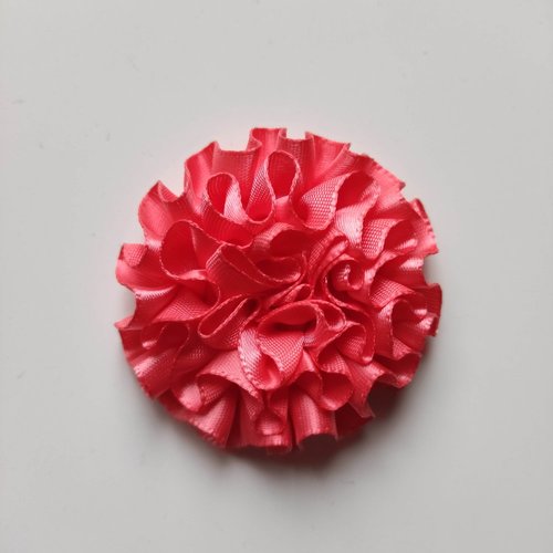 Fleur en ruban de satin  rose saumon 50mm