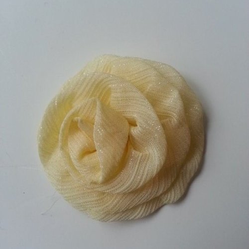 Rosette  en tissu  55mm ivoire