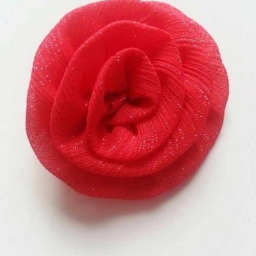 Rosette  en tissu  55mm rouge