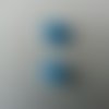 Lot de 2  minis roses en satin 10 à 15mm bleu turquoise