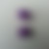 Lot de 2  minis roses en satin 10 à 15mm violet