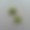 Lot de 2  minis roses en satin 10 à 15mm vert