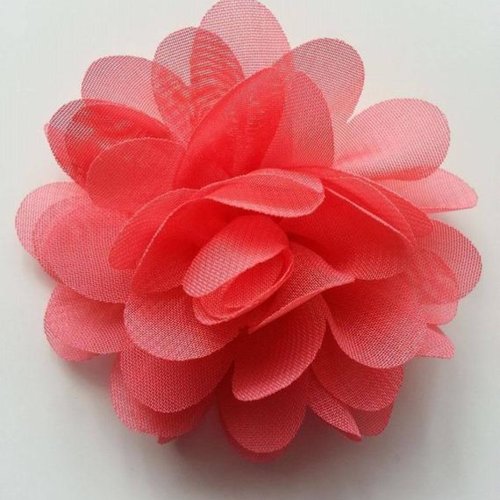Fleur en tissu mousseline de 60mm saumon