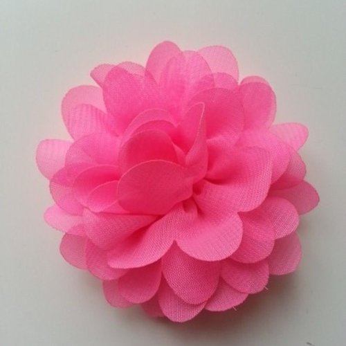 Fleur en tissu mousseline de 60mm rose
